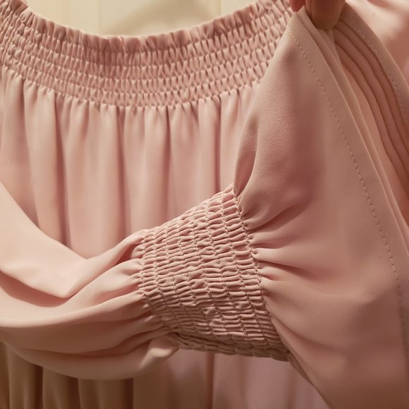 Mika Mindel -Off Shoulder Dress -Light Pk -Sz S - Picture 3 of 7